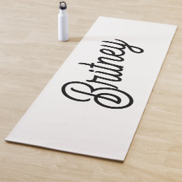 Modernes Schwarz-weißes Personalisiertes Monogramm Yogamatte