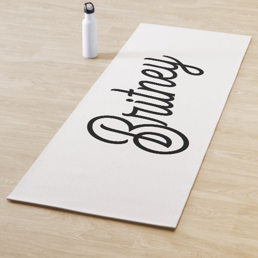 Modernes Schwarz-weißes Personalisiertes Monogramm Yogamatte (Beispiel)