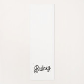 Modernes Schwarz-weißes Personalisiertes Monogramm Yogamatte (Vorderseite)