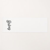 Modernes Schwarz-weißes Personalisiertes Monogramm Yogamatte (Vorderseite (Horizontal))