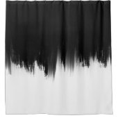 Modernes Schwarz-weißes Pinseldesign Duschvorhang (Vorderseite)