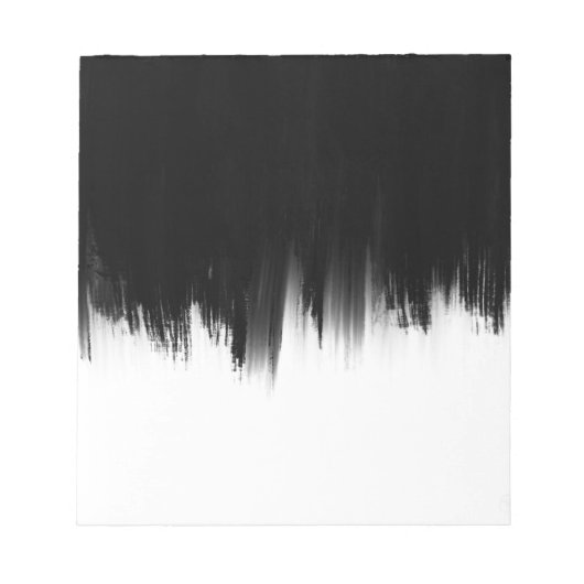 Modernes Schwarz-weißes Pinseldesign Notizblock (Vorderseite)