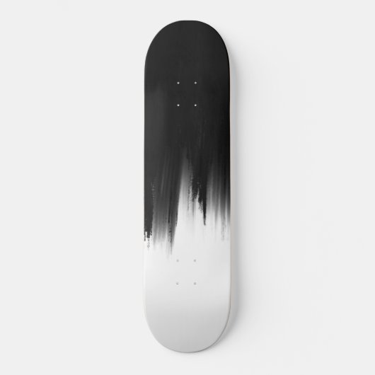 Modernes Schwarz-weißes Pinseldesign Skateboard (Vorderseite)