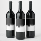 Modernes Schwarz-weißes Pinseldesign Weinetikett (Flaschen)