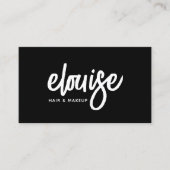 Modernes Schwarz-weißes Pinselskriptgeschäft Visitenkarte (Vorderseite)