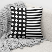 Modernes Schwarz-weißes Polka-Dots- und Streifen-M