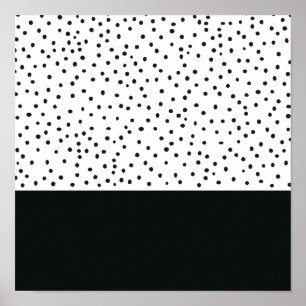 Modernes Schwarz-weißes Polka-Muster Poster