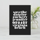 Modernes, Schwarz-weißes QR Code Foto Hochzeit Save The Date (Stehend Vorderseite)