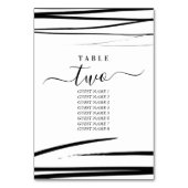 Modernes Schwarz-weißes QR Code Hochzeitsprogramm Tischnummer (Rückseite)