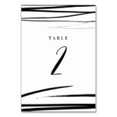 Modernes Schwarz-weißes QR Code Hochzeitsprogramm Tischnummer (Vorderseite)