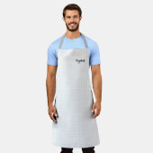 Modernes Schwarz-weißes Quadrat-Muster Mit Monogra Schürze (Getragen)