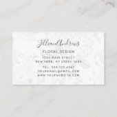 Modernes Schwarz-weißes Rose Blumendesign Beruflic Visitenkarte (Rückseite)