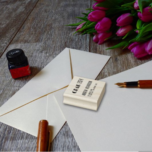 Modernes Schwarz-weißes Rot Gummistempel