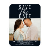 Modernes Schwarz-weißes Save the Date Hochzeitssti Magnet (Vertikal)