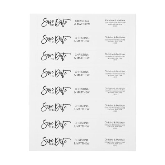 Modernes Schwarz-weißes SAVE THE DATE Wedding (Bogen)