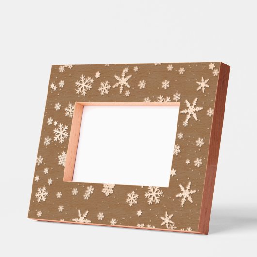 Modernes Schwarz-weißes Schneeflockenmuster Geätzte Rahmen (Links)