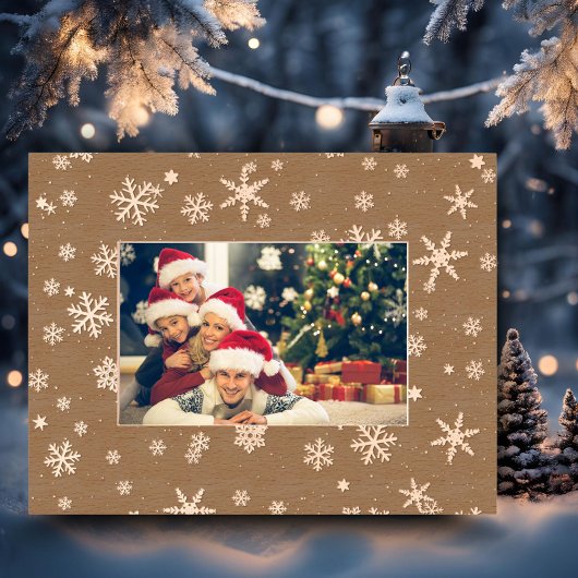 Modernes Schwarz-weißes Schneeflockenmuster Geätzte Rahmen