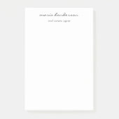Modernes Schwarz-weißes Script-Monogramm Post-it Klebezettel (Vorderseite)