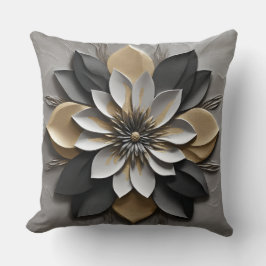 Modernes Schwarz-weißes Silber und Gold Kissen