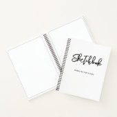 Modernes Schwarz-weißes Sketchbook Personalisiert Notizblock (Innenseite)
