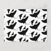 Modernes Schwarz-weißes Stingray Save the Date Postkarte (Rückseite)