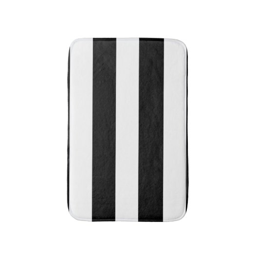 Modernes Schwarz-weißes Streifen-Muster Badematte (Vorderseite Vertikal)