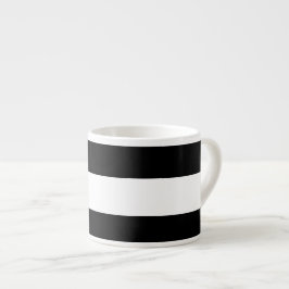Modernes Schwarz-weißes Streifen-Muster Espressotasse