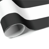 Modernes Schwarz-weißes Streifen-Muster Geschenkpapier (Rolleneckpunkt)