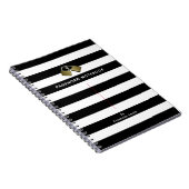 Modernes Schwarz-weißes Streifenkennwort Notizblock (Rechte Seite)