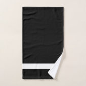Modernes Schwarz-weißes Strickmonogramm Badhandtuch Set (Handtuch)