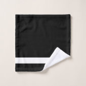 Modernes Schwarz-weißes Strickmonogramm Badhandtuch Set (Waschlappen)