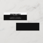 Modernes Schwarz-weißes Template Beruflich Mini Visitenkarte (Vorne/Hinten)