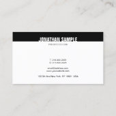 Modernes Schwarz-weißes Template Trendy B&W Visitenkarte (Rückseite)