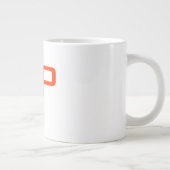 Modernes Schwarz-weißes Trendrotes Monogramm Jumbo-Tasse (Rechts)