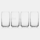 Modernes Schwarz-weißes Trendy Script Initial Mono Dosenglas (Rechts)