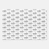 Modernes Schwarz-weißes Trendy Script Initial Mono Geschenkpapier Set (Vorderseite)