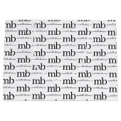 Modernes Schwarz-weißes Trendy Script Initial Mono Große Geschenktüte (Vorderseite)