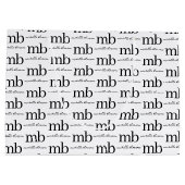 Modernes Schwarz-weißes Trendy Script Initial Mono Große Geschenktüte (Rückseite)