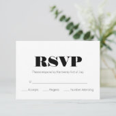 Modernes Schwarz-weißes UAWG RSVP Karte (Stehend Vorderseite)