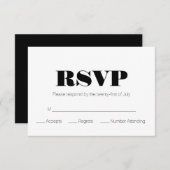 Modernes Schwarz-weißes UAWG RSVP Karte (Vorne/Hinten)