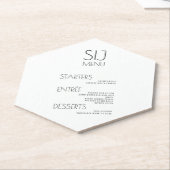 Modernes Schwarz-weißes und feines Hochzeitsmenü Untersetzer (angewinkelt)