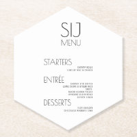 Modernes Schwarz-weißes und feines Hochzeitsmenü