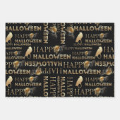 Modernes Schwarz-weißes und goldfarbenes Adult Hal Geschenkpapier Set (Vorderseite 2)