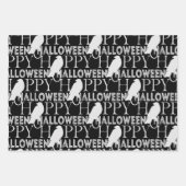 Modernes Schwarz-weißes und goldfarbenes Adult Hal Geschenkpapier Set (Vorderseite 3)