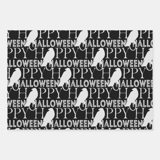 Modernes Schwarz-weißes und goldfarbenes Adult Hal Geschenkpapier Set (Vorderseite 3)