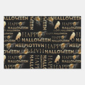 Modernes Schwarz-weißes und goldfarbenes Adult Hal Geschenkpapier Set (Vorderseite)