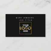 Modernes Schwarz-weißes Unternehmen - Ihr Logo mit Visitenkarte (Rückseite)