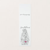 Modernes Schwarz-weißes Wavy Hair Pink Bow Hairsty Visitenkarten (Außenseite Aufgefaltet)