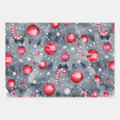 Modernes Schwarz-weißes Weihnachtsgebäck Geschenkpapier Set (Vorderseite 3)