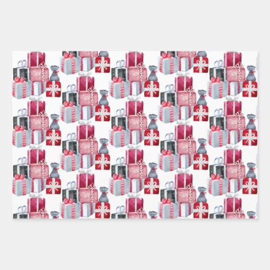 Modernes Schwarz-weißes Weihnachtsgebäck Geschenkpapier Set (Vorderseite 2)